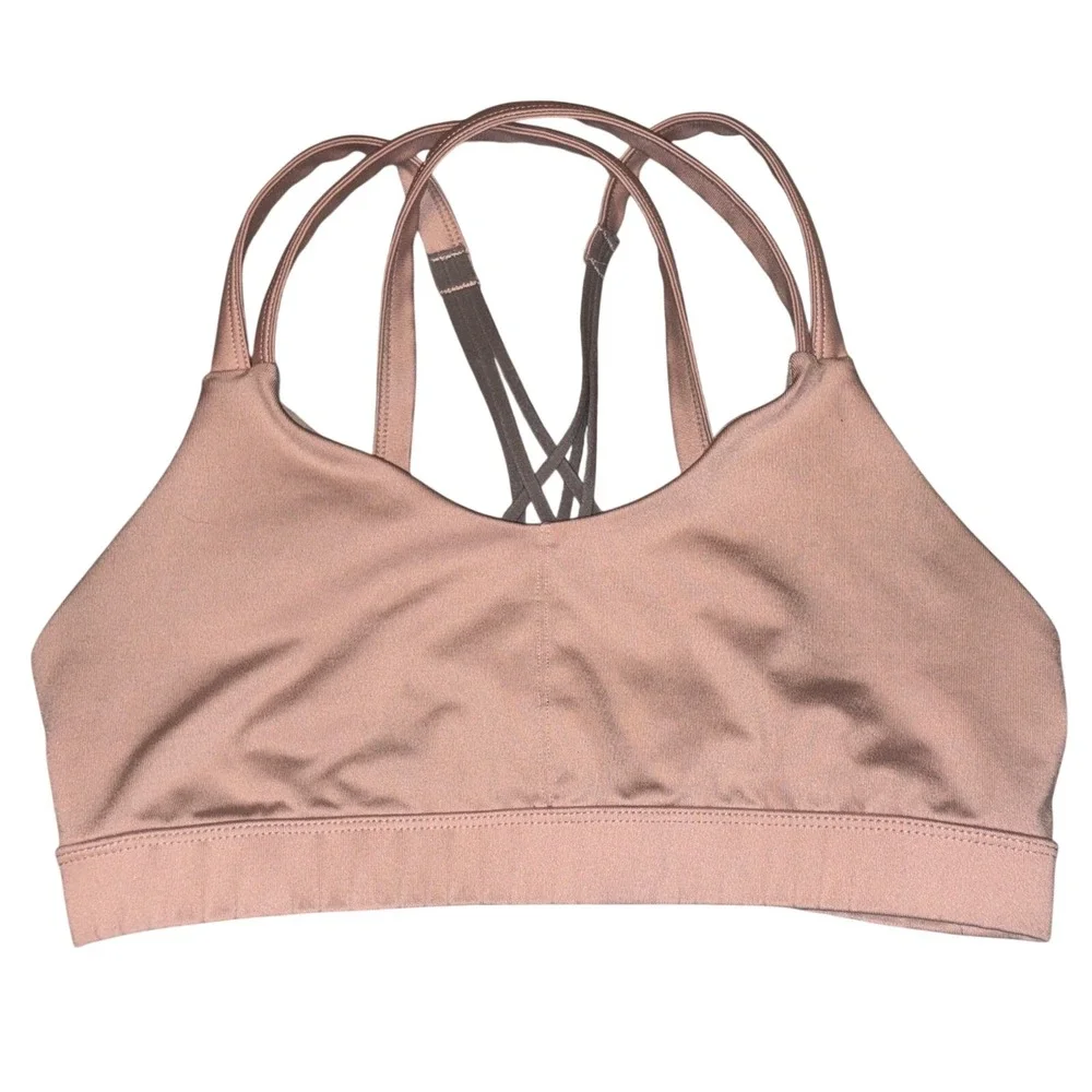Champion Women Pink Strappy Sports Bra Crisscross Back Athletic Activewear, M